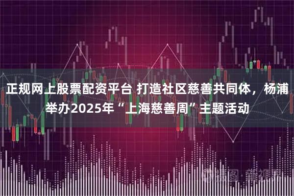 正规网上股票配资平台 打造社区慈善共同体,杨浦举办2025年“上海慈善周”主题活动